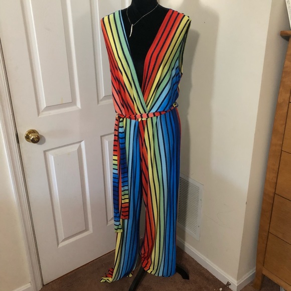 Pants - Women’s plus size rainbow colored jumpsuit size 2X
